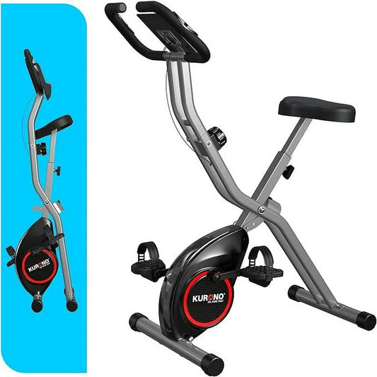 Stationary Exercise Bike for Home Workout |2023 Upgraded 4 in 1 Foldable Indoor Cycling Bike for Seniors | 330LB Capacity, 16-Level Magnetic Resistance, Adjustments